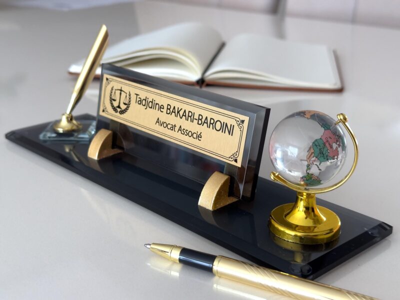 Luxury Lawyer Desk Accessory 1.77 x 5.90 in | Custom Glass