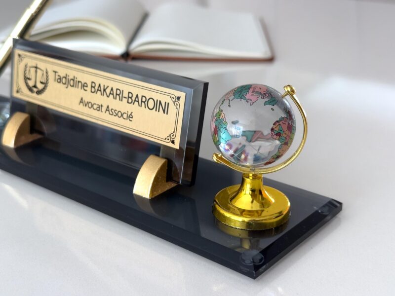 Luxury Lawyer Desk Accessory 1.77 x 5.90 in | Custom Glass