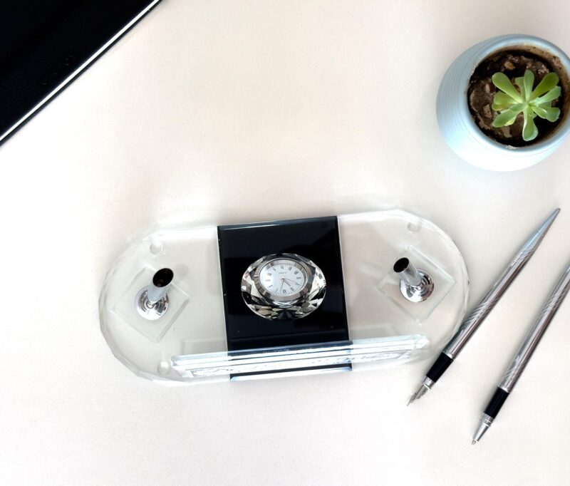 il_fullxfull.7002430867_g7qi.jpg PhD Office Nameplate 1.77 x 5.90 in | Crystal Clock Set