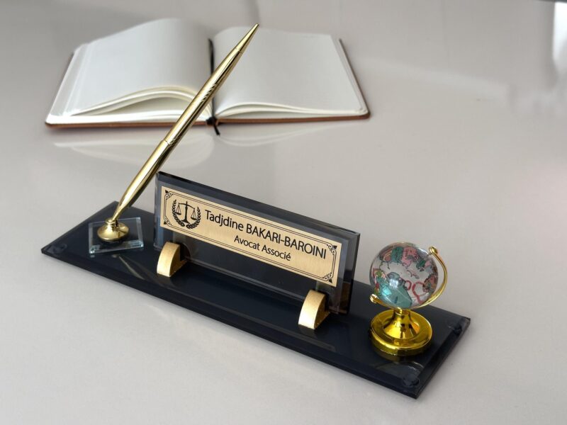 Luxury Lawyer Desk Accessory 1.77 x 5.90 in | Custom Glass