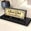 Custom Glass Desk Name Plate with Logo 1.77 x 5.90 inches Black Crystal for DNP and APRN Nursing Professionals